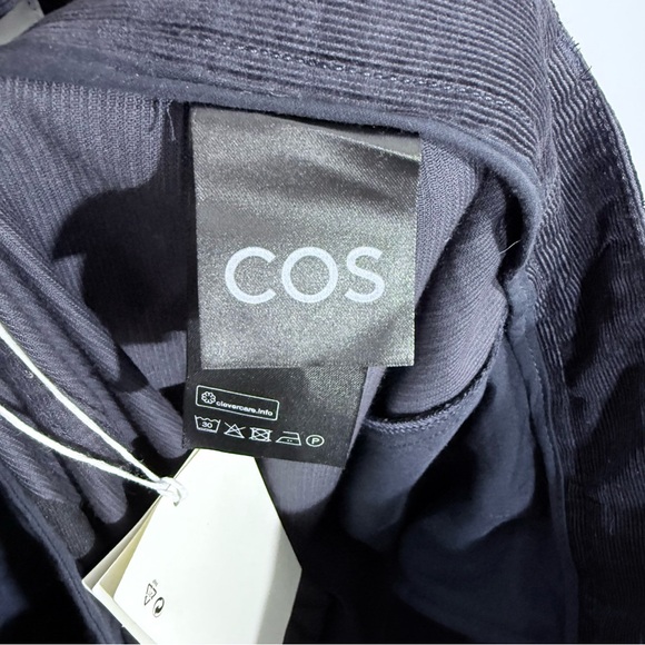 NWT COS Straight Leg Fit Corduroy Chinos Pants Navy Blue US 2 High Rise Classic - Picture 13 of 16